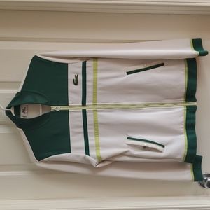 Lacoste white zip up track jacket